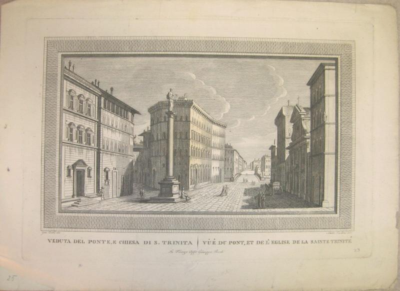 Veduta del ponte, e chiesa di Santa Trinita - Vue du pont et de l'église de la Sainte-Trinité