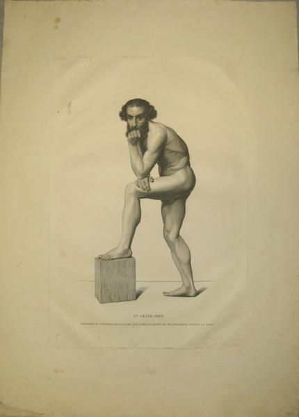 Etude académique gravée d'après nature