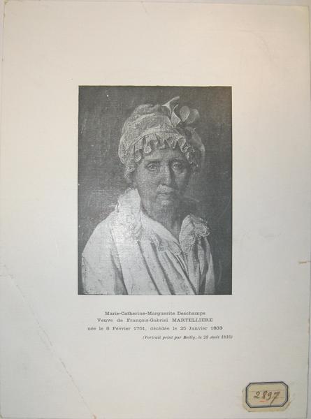 Portrait de Marie-Catherine-Marguerite Deschamps