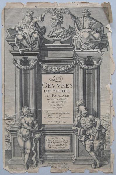 Frontispice des Oeuvres de Pierre Ronsard