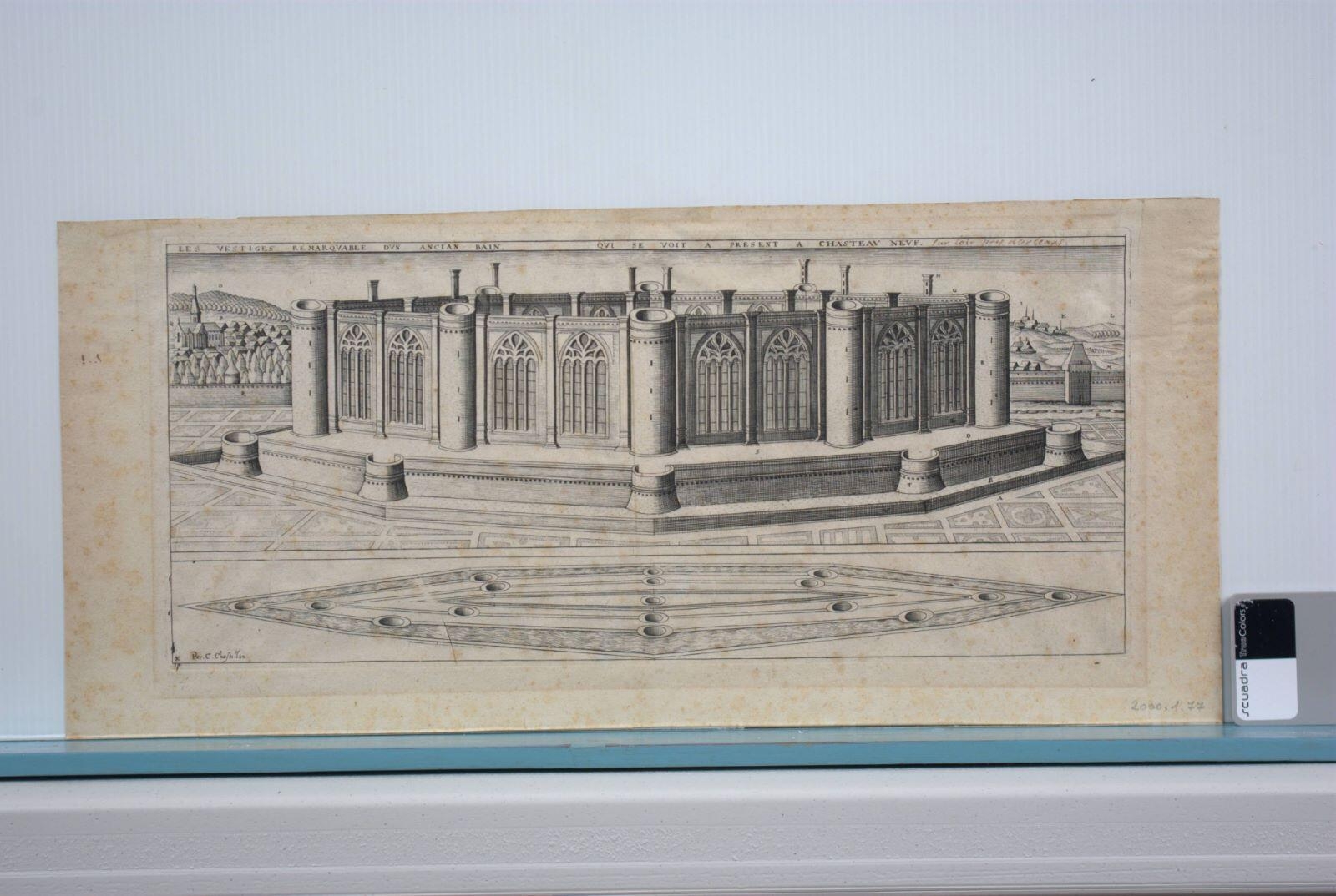 Les vestiges remarquable dun ancian bain qui se voit a present a chasteau neuf sur Loir près d’orléans (titre inscrit)