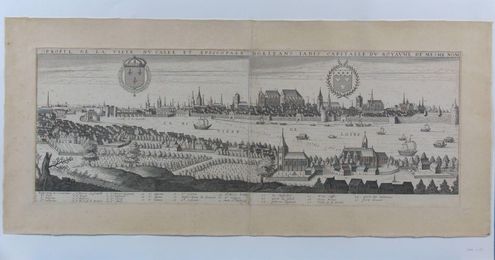 PROFIL DE LA VILLE DV CALLE ET EPISCOPALE DORLEANS JADIS CAPITALLE DU ROYAVME DE MESME NOM (titre inscrit)