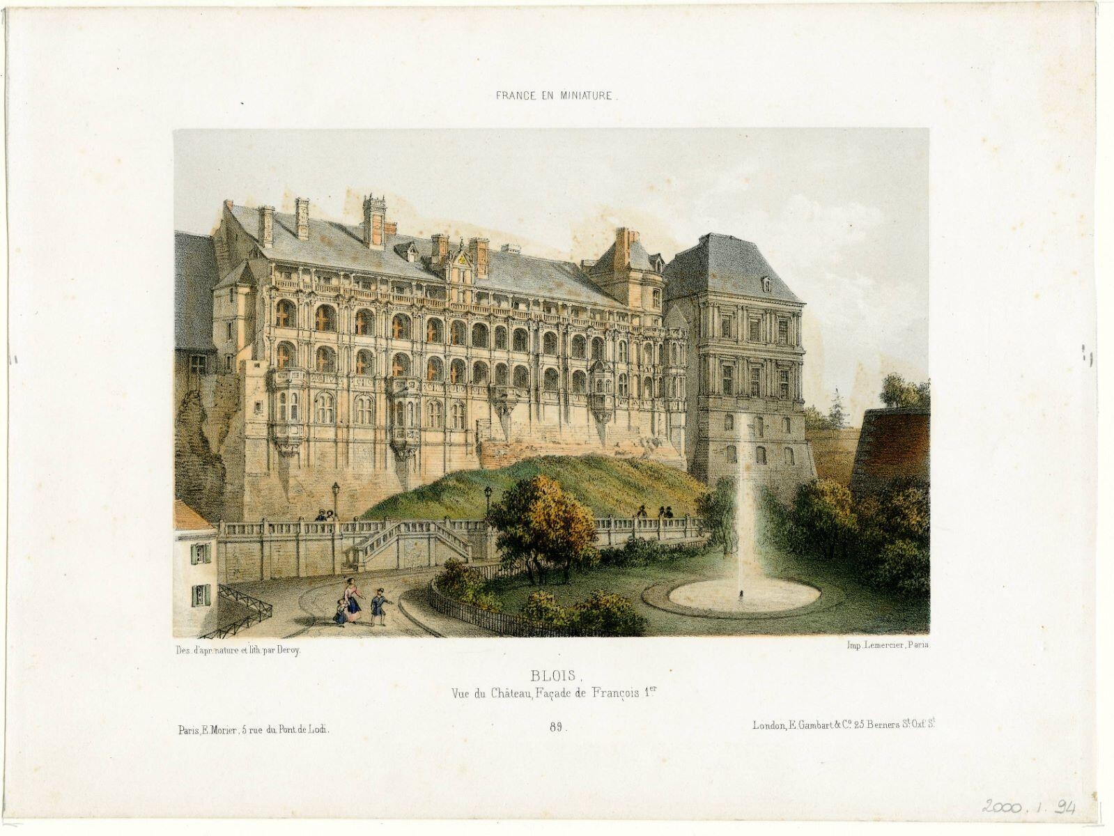France en miniature. / Blois. / Vue du Chateau, Façade de François 1er (titre inscrit)