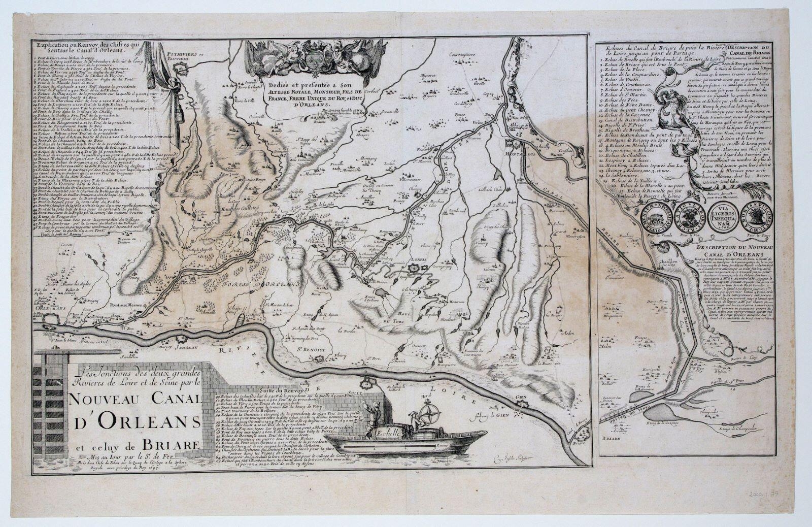 Les Jonctions des deux grandes / rivières de Loire et de Seine par le / NOUVEAU CANAL / D’ORLEANS / et celuy de BRIARE (titre inscrit)