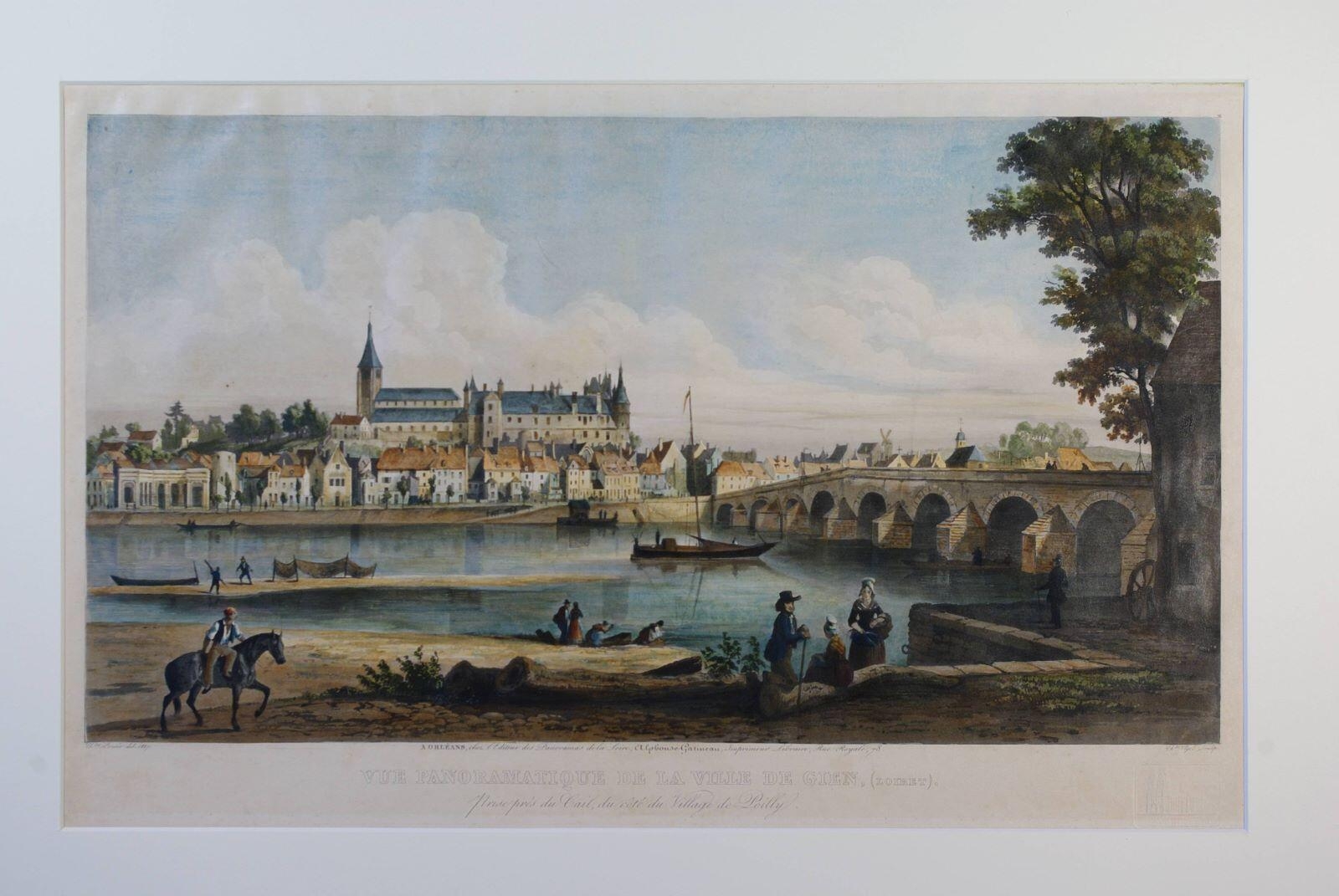 Vue panoramique de la ville de Gien, (Loiret). / Prise près du Cail, du côté du Village de Poilly (titre inscrit)