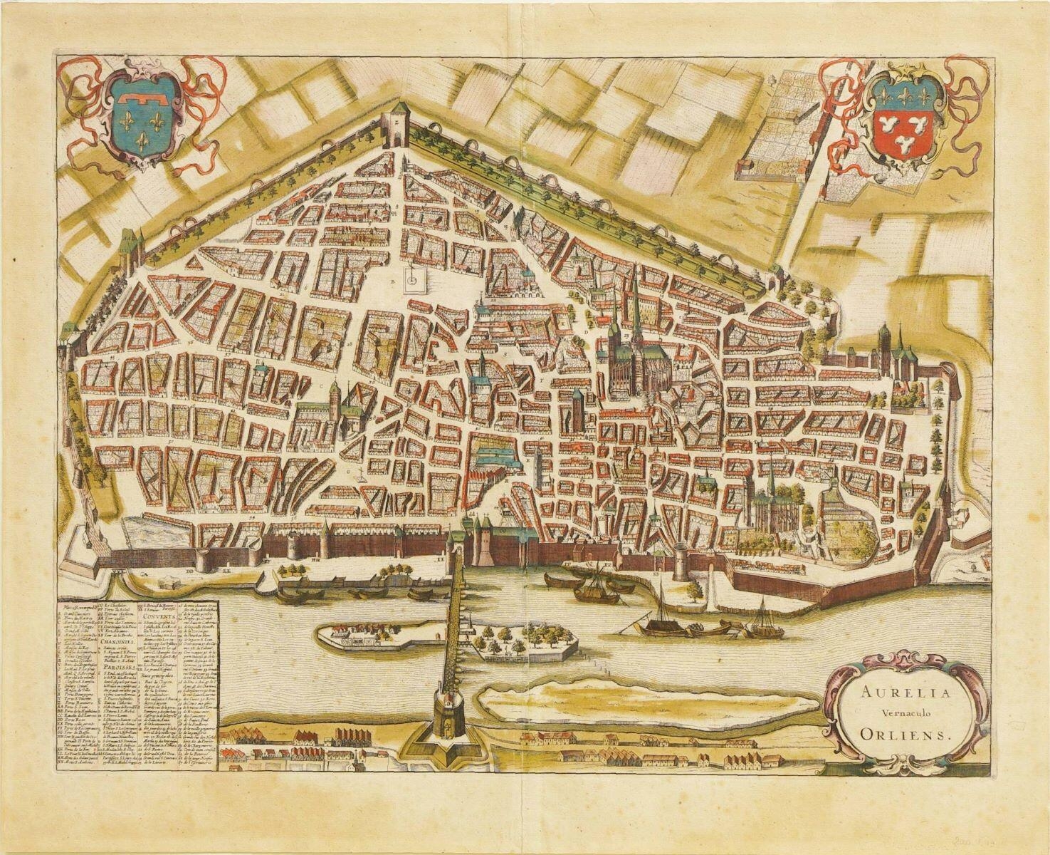 Aurelia / Vernaculo / Orliens (titre inscrit) ; plan relief de la ville fortifiée d’Orléans (titre d’usage)