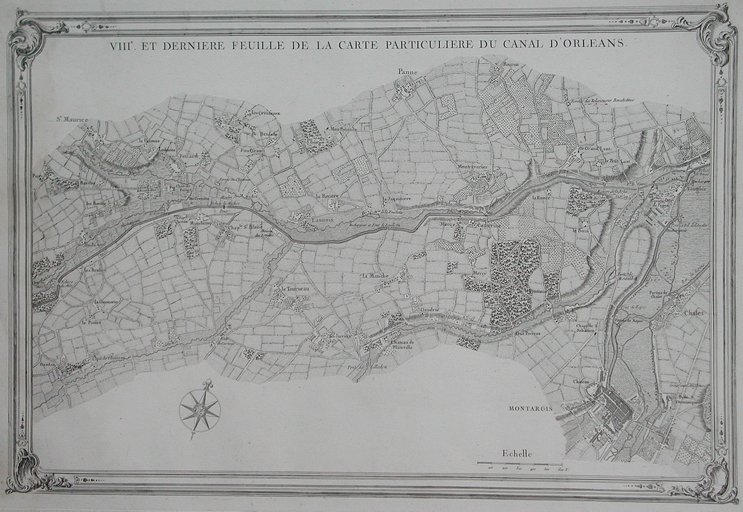 VIII.e et dernière feuille de la carte particuliEre du canal d'OrlEans (titre inscrit)