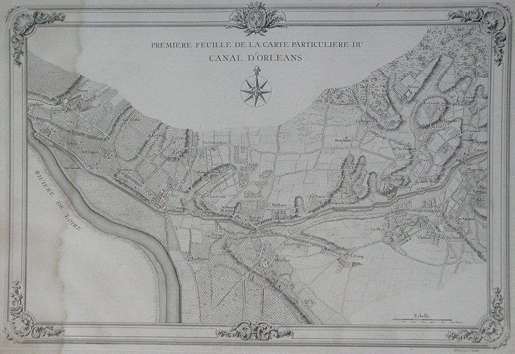 PremiEre feuille de la carte particuliEre du / canal d'OrlEans (titre inscrit)