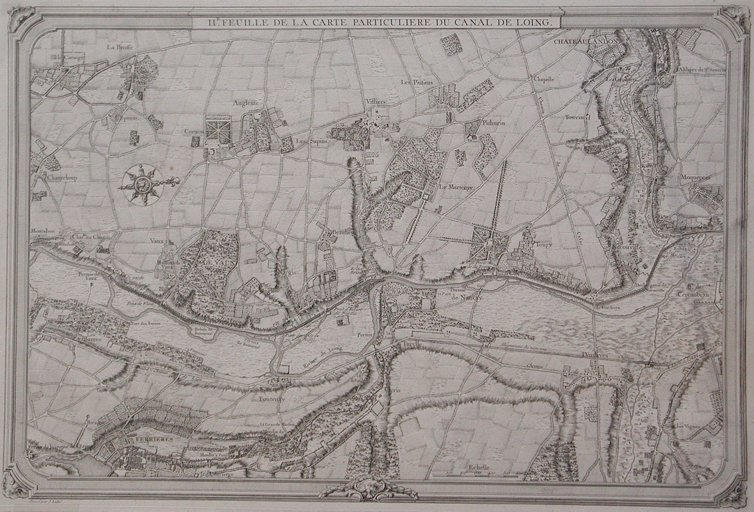 IIE. feuille de la carte particuliEre du canal de Loing. (titre inscrit)