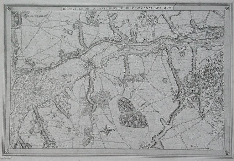 IIIE. feuille de la carte particuliEre du canal de Loing. (titre inscrit)