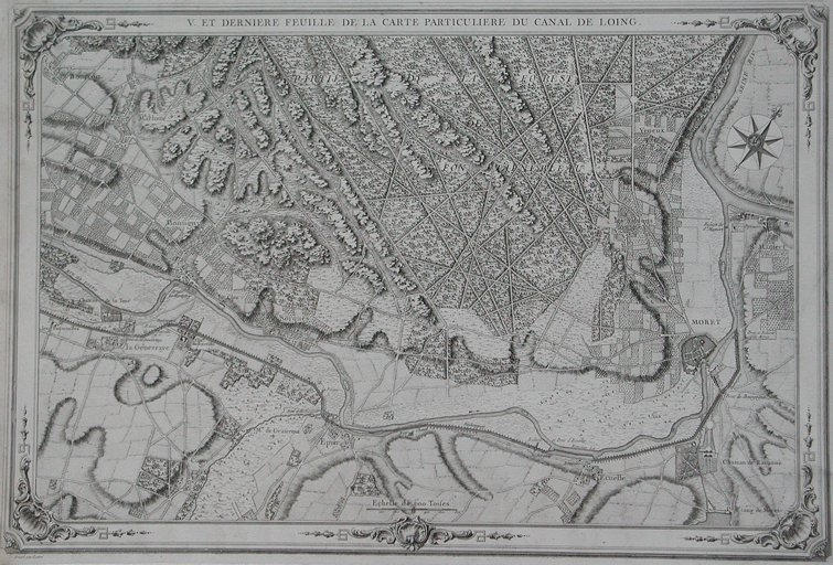 VE. ET DERNIERE feuille de la carte particuliEre du canal de Loing. (titre inscrit)