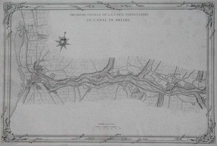 PremiEre feuille de la carte particuliEre du canal de BRIARE (titre inscrit)