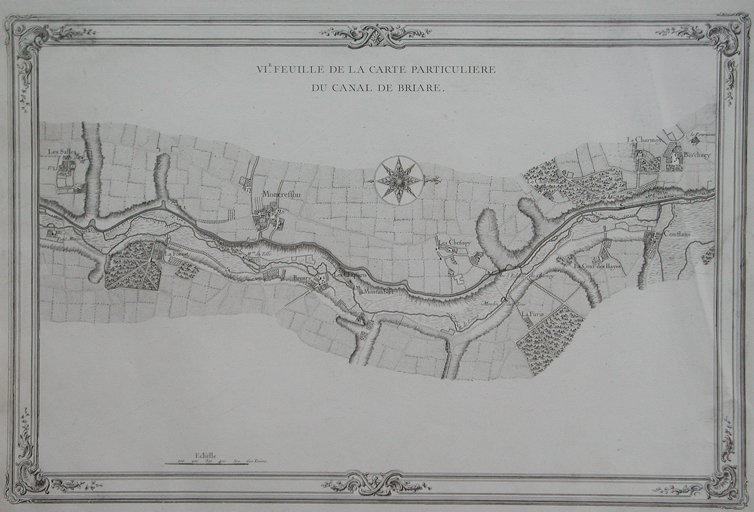 VI.e feuille de la carte particuliEre / du canal de BRIARE (titre inscrit)