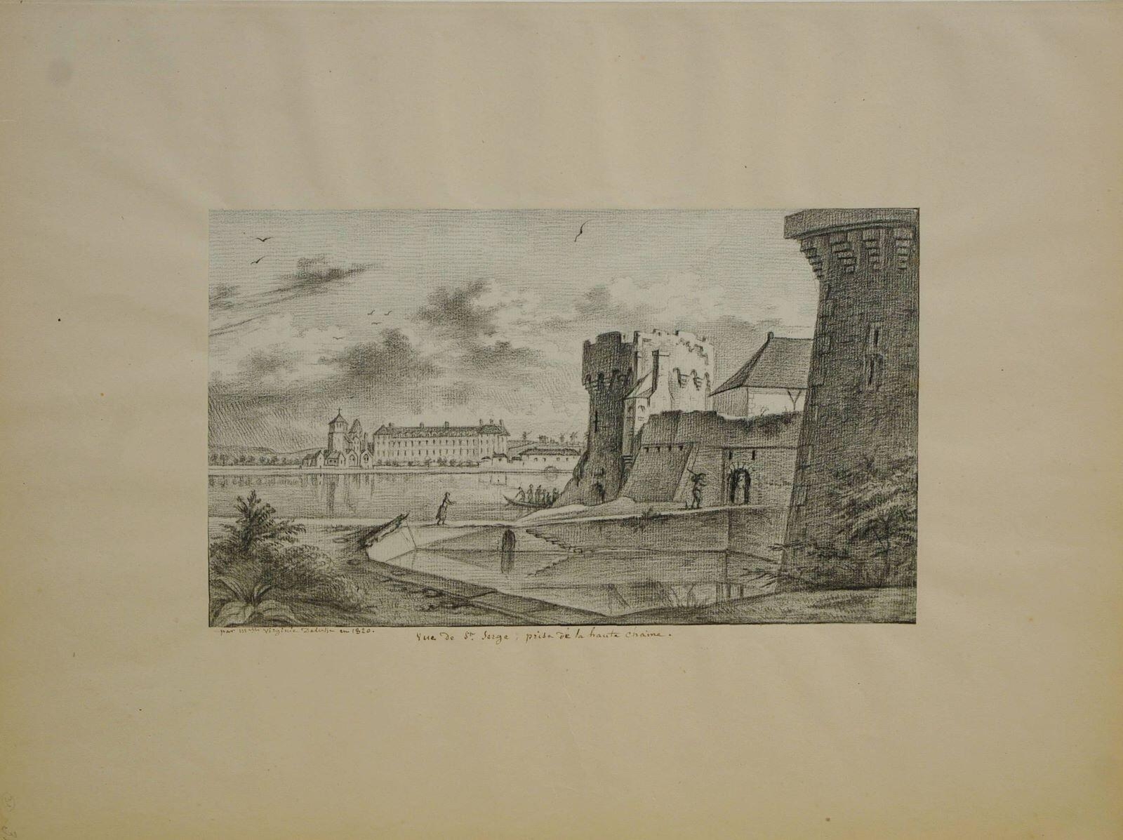Vue de St. Serge, prise de la haute chaîne (titre inscrit)