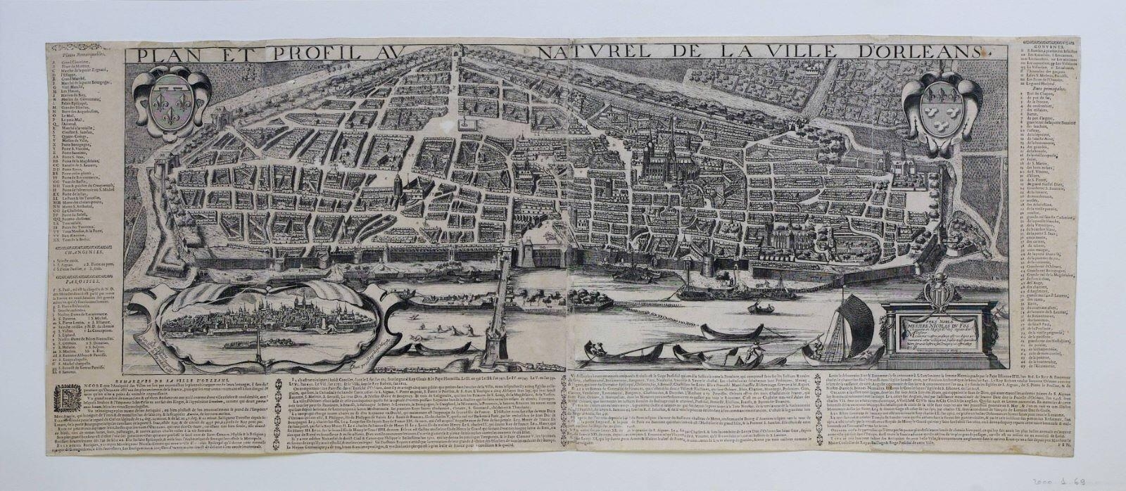Plan et profil au naturel de la ville d’Orléans (titre inscrit)