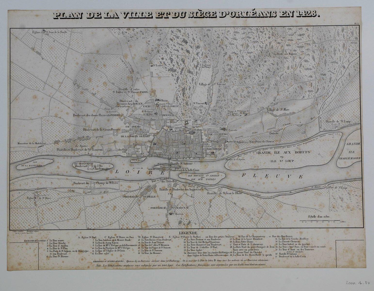 Plan de la ville et du siège d’orléans en 1428 / Pl. 1. (titre inscrit)