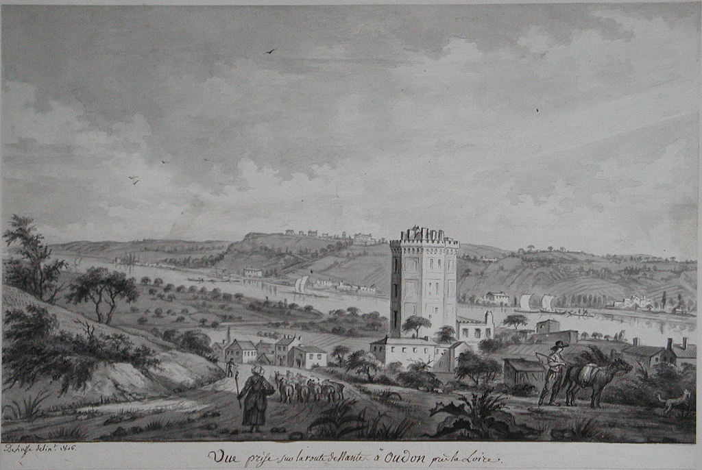 Vue prise sur la route de Nantes à Oudon près la Loire  (titre inscrit)