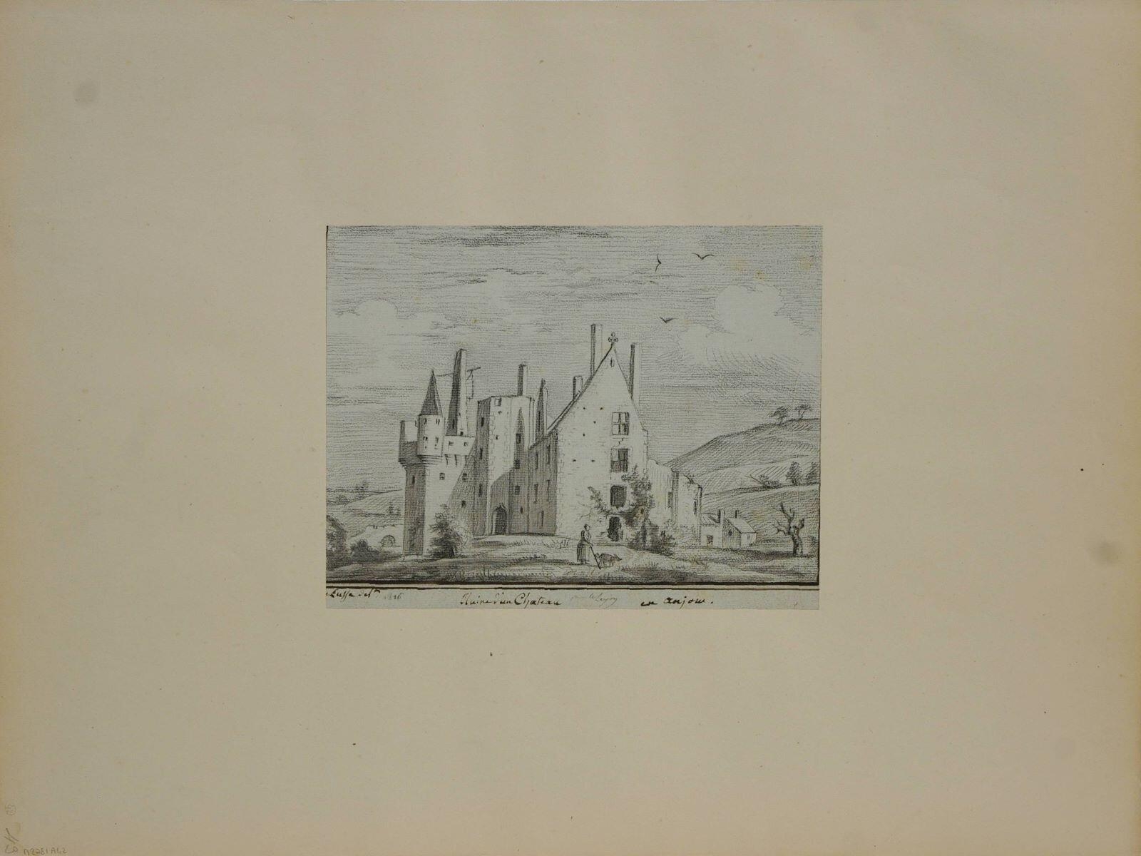 Ruine d’un chateau par le Layon en anjou  (titre inscrit)