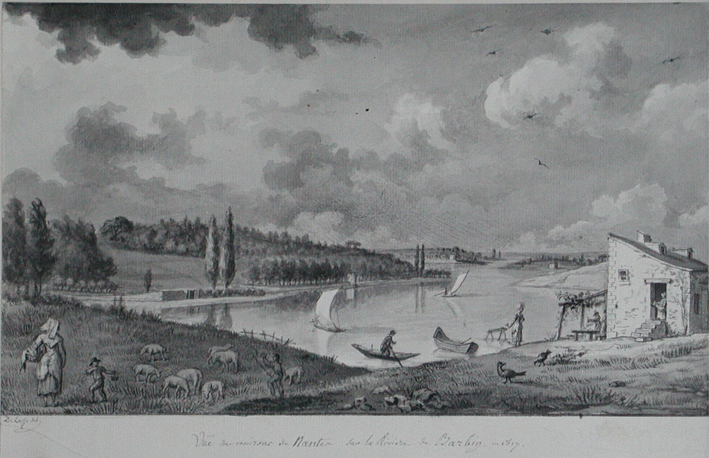 Vüe des environs de nantes sur la Rivière de Barbin en 1817 (titre inscrit)
