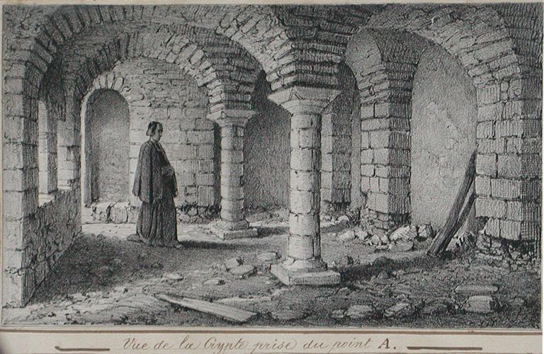 Vue de la Crypte prise du point A. (titre inscrit)