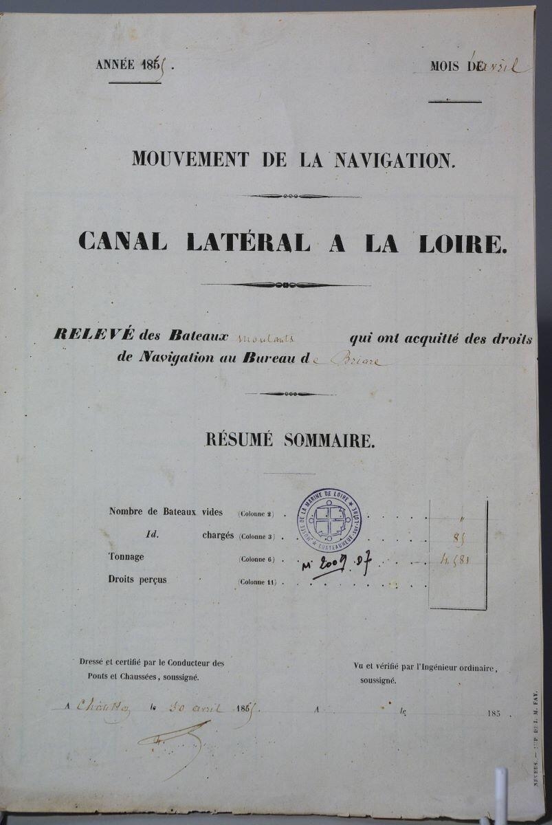 relevé des bateaux montants (titre factice)