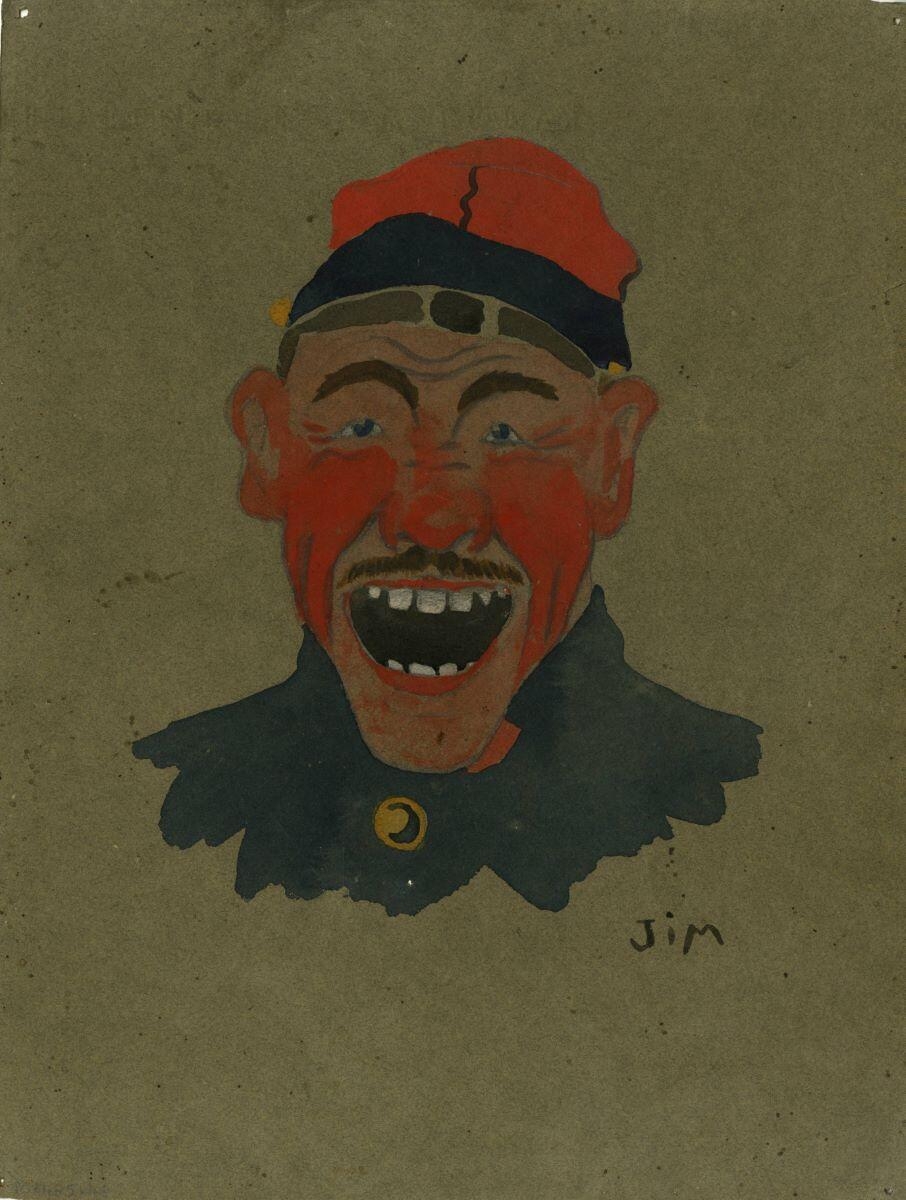 Caricature tête de fantassin