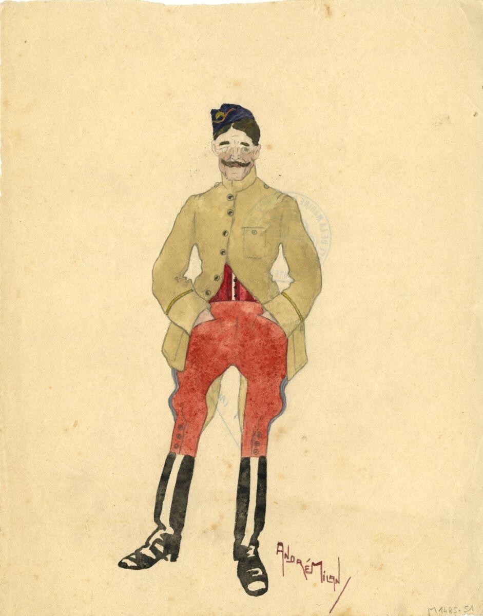 Officier cavalier en tenue fantaisie