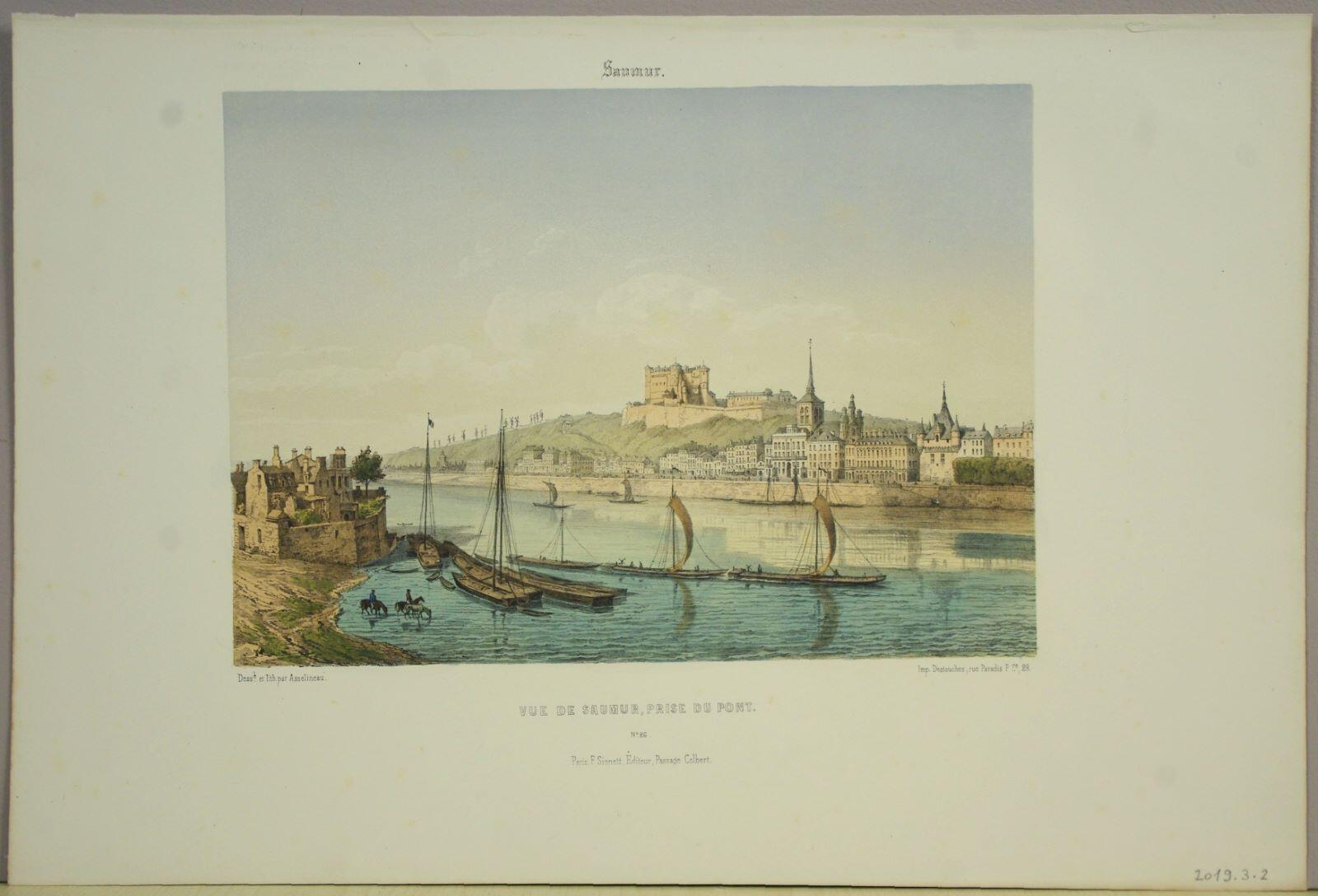 Saumur-Vue de Saumur prise du pont (titre inscrit)