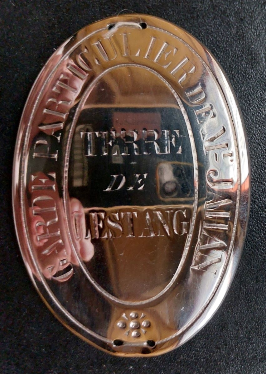 TERRE DE LESTANG - GARDE PARTICULIER M. JAHAN (titre inscrit)