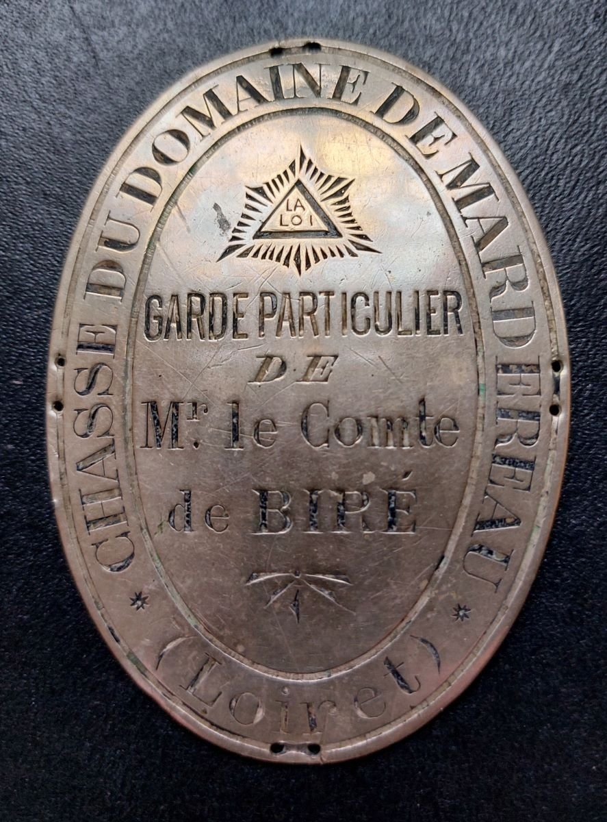 CHASSE DU DOMAINE DE MARDEREAU - GARDE PARTICULIER DE MR le Comte de BIRE -(Loiret) (titre inscrit)