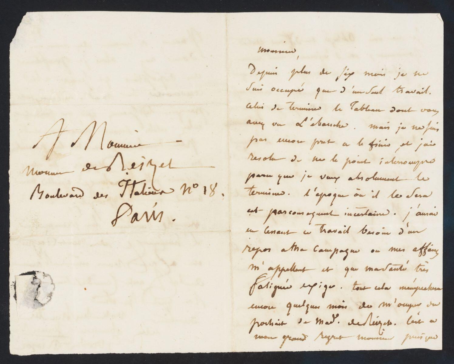 Lettre à Jacques de Reiset [mai-juin 1819 ?]
