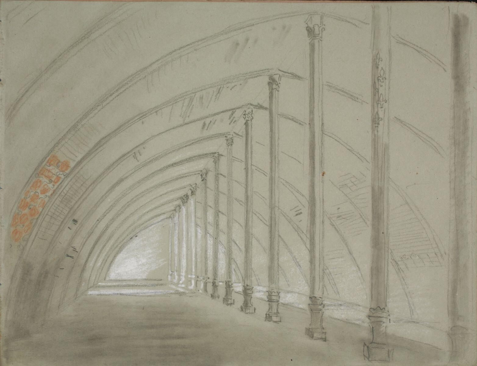 Carnet de vues du château de Montargis, voûte de la grande salle