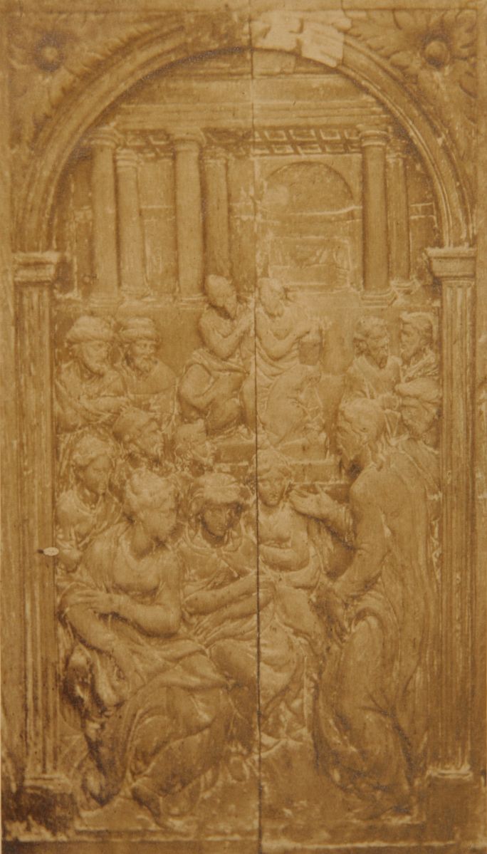 Scène biblique avec Jésus, bas-relief