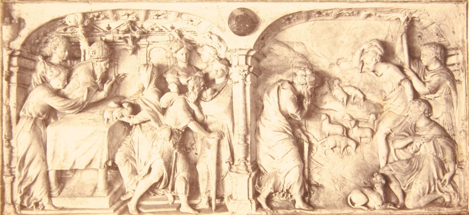 Scènes de la vie de saint Joachim par Jacques Juliot, predelle de retable, abbaye de Larivour