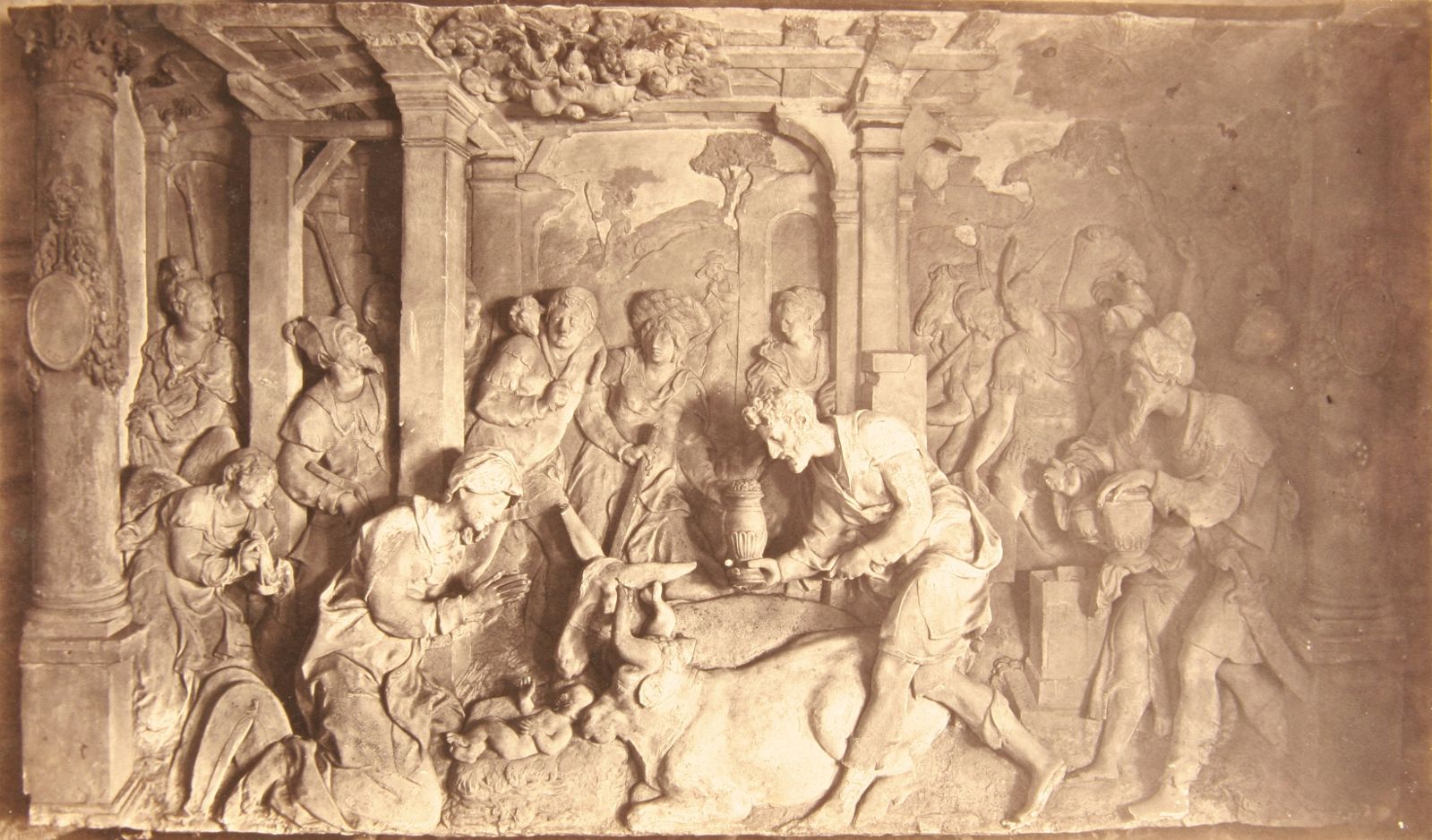 Troyes, église Saint-Nicolas : bas-relief en marbre, Adoration des bergers