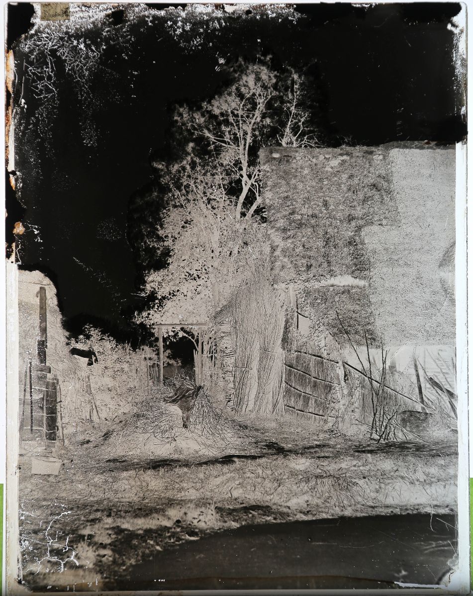 Chaumière de la région troyenne avec une mare