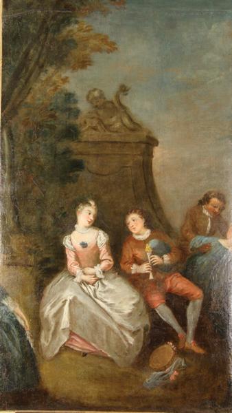 Scène galante avec instruments de musique