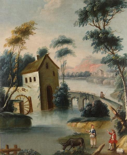 Paysage avec moulin