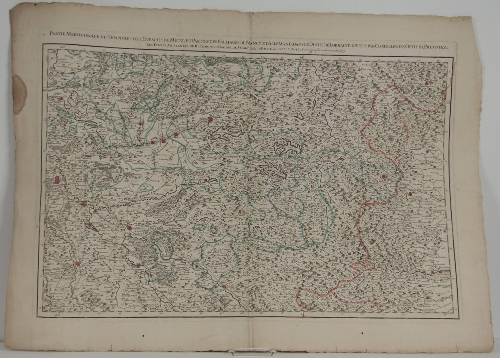 Carte des évêchés de Metz, Nancy et Lorraine