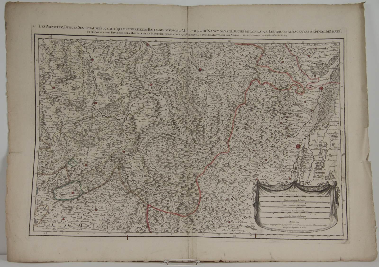 Carte des Bailliages de Vosges, de Nancy et d'Epinal de Chaté