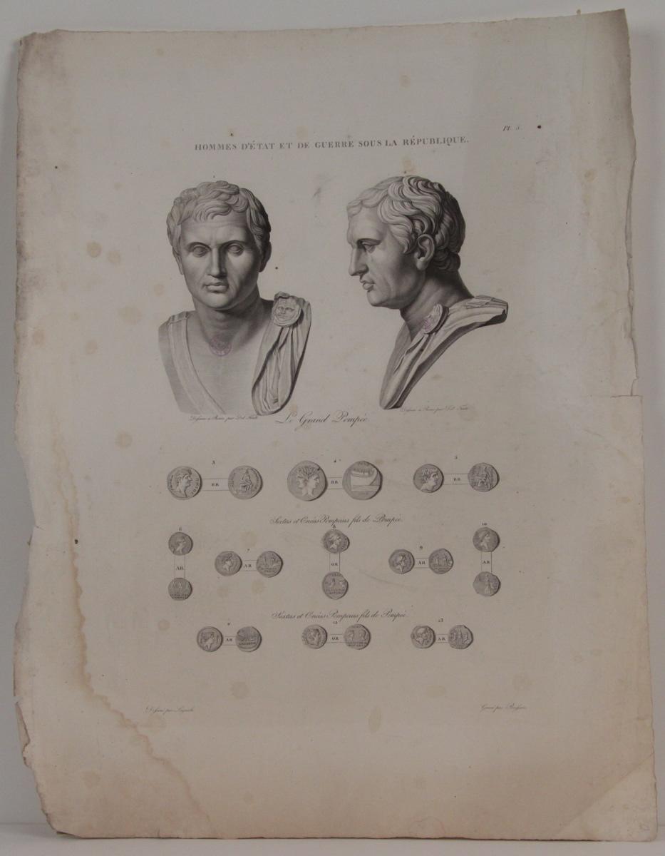 Planches de l'iconographie romaine (pl 05) : Hommes d'état et de guerre sous la république : Le Grand Pompée