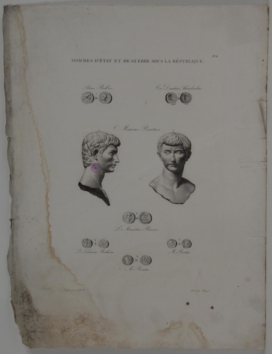 Planches de l'iconographie romaine (pl 06) : Hommes d'état et de guerre sous la république : Marcus Brutus
