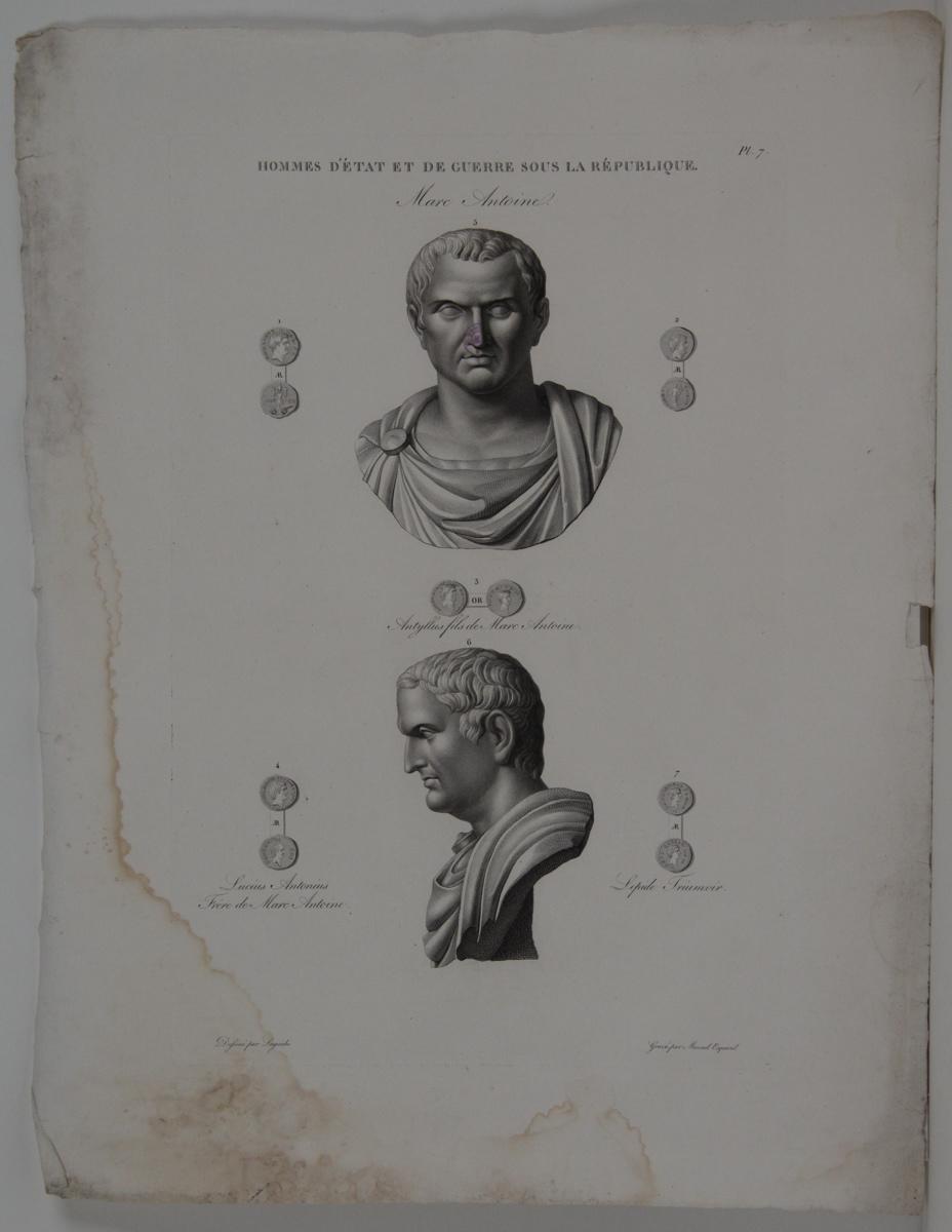Planches de l'iconographie romaine (pl 07) : Hommes d'état et de guerre sous la république : Marc Antoine