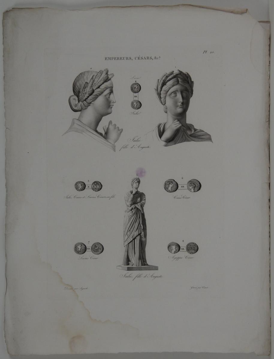Planches de l'iconographie romaine (pl 20) : Empereurs, Césars, &Ca. : Julie, fille d'Auguste