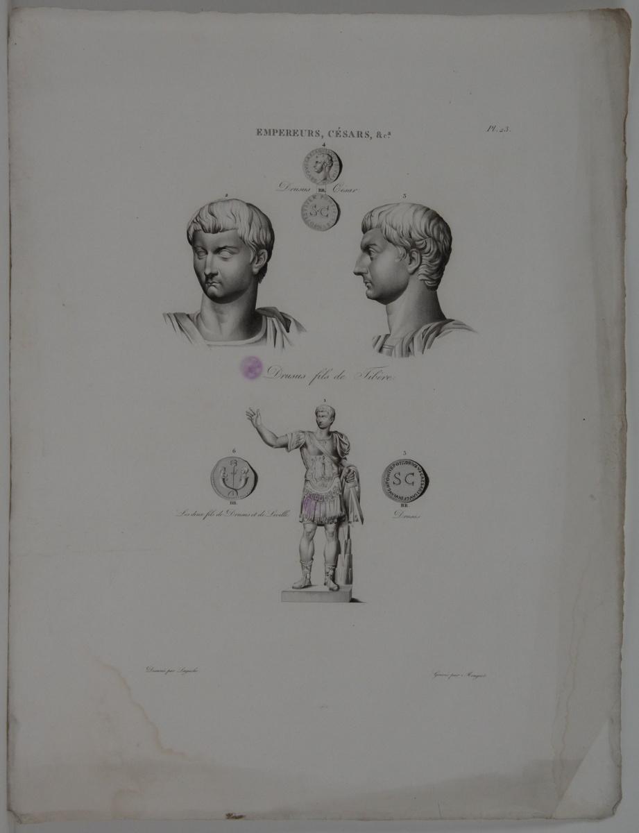 Planches de l'iconographie romaine (pl 23) : Planches de l'iconographie romaine : Empereurs, Césars, &Ca. : Drusus, César