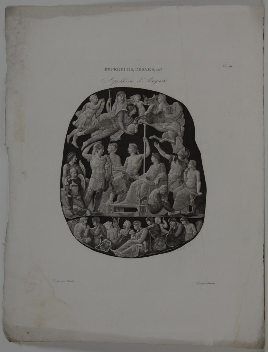 Planches de l'iconographie romaine (pl 27) : Empereurs, Césars, &Ca. : Apothéose d'Auguste