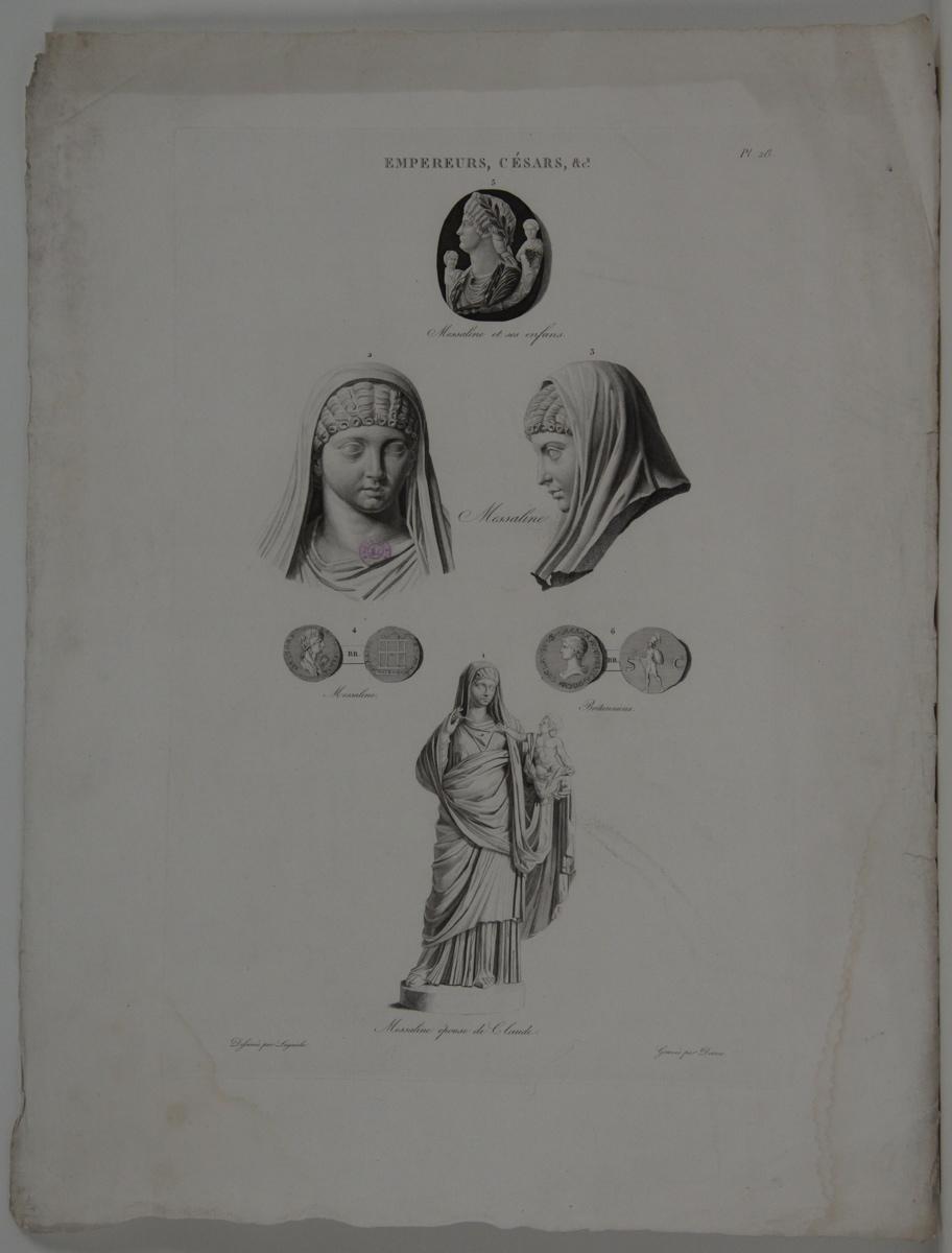 Planches de l'iconographie romaine (pl 28) : Empereurs, Césars, &Ca. : Messaline