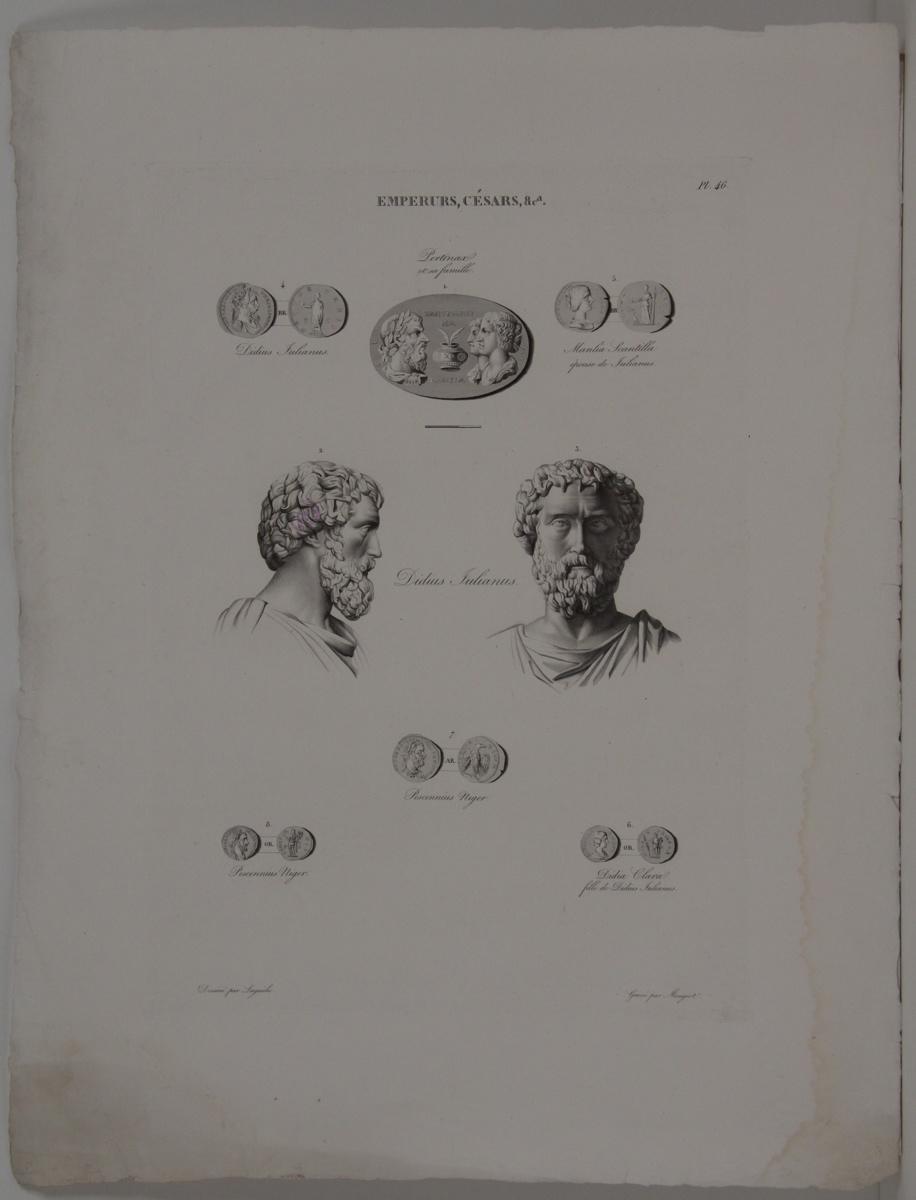 Planches de l'iconographie romaine (pl 46) : Empereurs, Césars, &Ca. : Pertinax, Didius Julianus