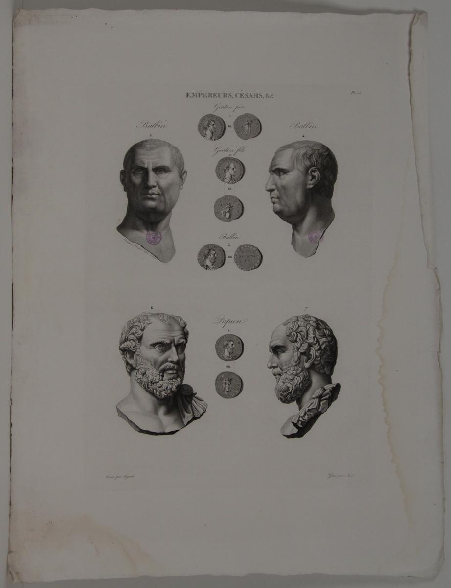 Planches de l'iconographie romaine (pl 50) : Empereurs, Césars, &Ca. : Balbin, Pupien