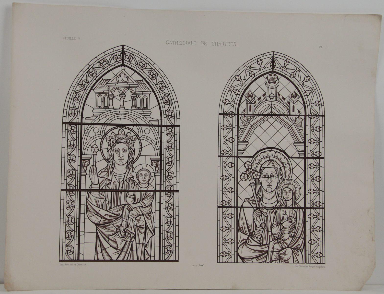 Cathédrale de Chartres, la Sainte vierge et l'enfant Jésus, Sainte Anne et la Saint vierge